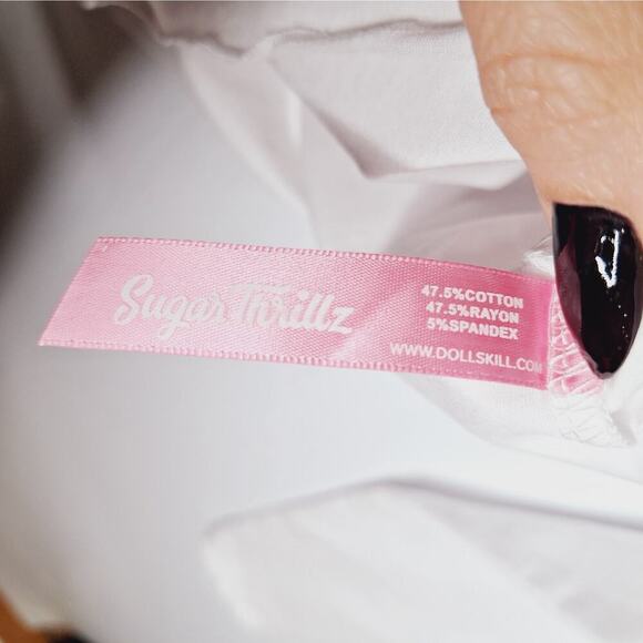 Sugar Thrillz Dolls Kill Ballet Crop Top Large Long Sleeve What's The Point - Picture 6 of 10